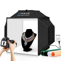 PULUZ 40cm Photo Studio Kit Light Box 4 Color Backdrop,72W 5500K LED Photo Softbox Foldable Photography Studio Shooting Tent Box