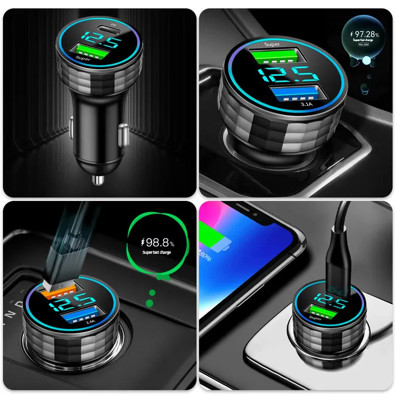 SEAMETAL  ޴ ,      , LED ÷ , PD20W/QC 3.0 2 USB, 66W