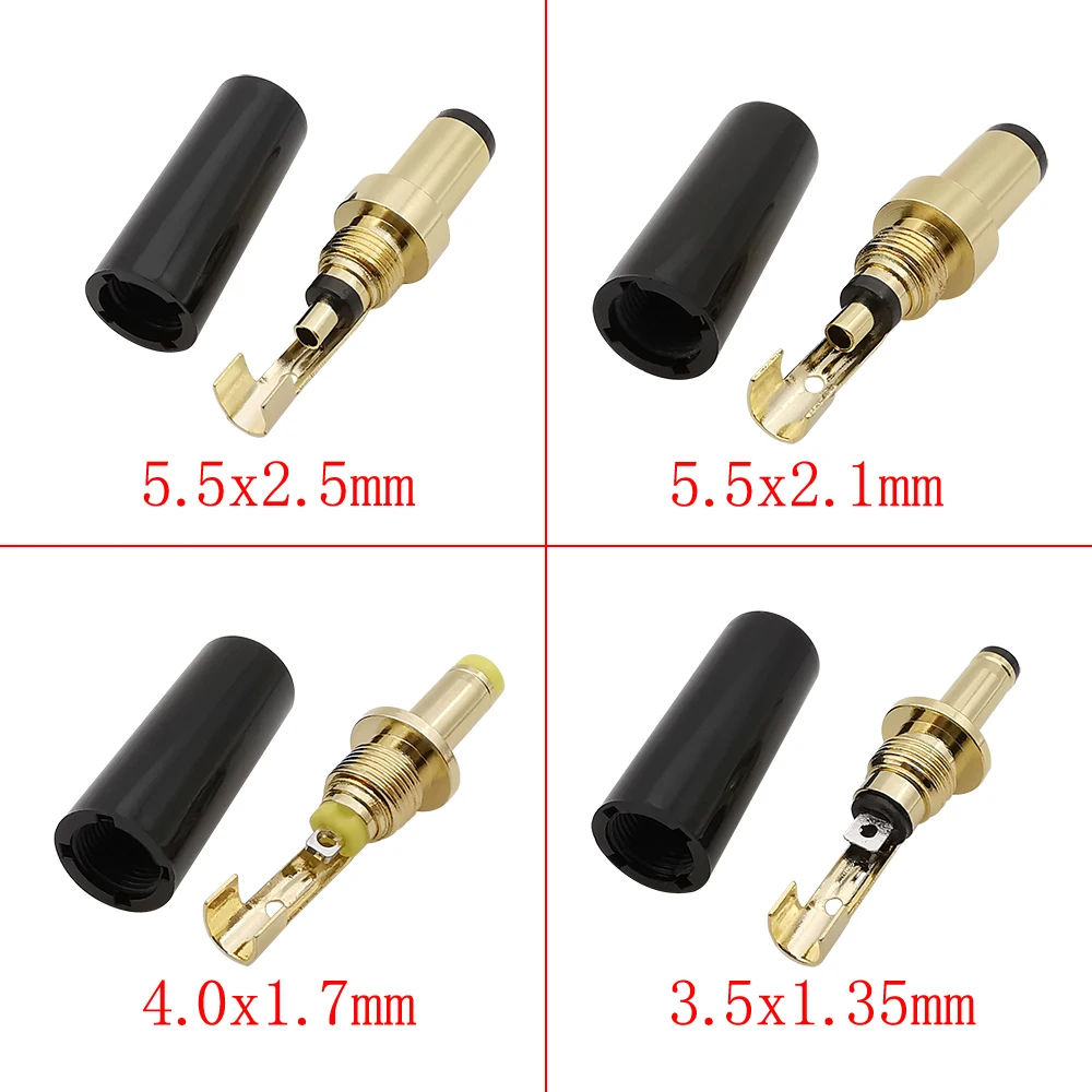 1 Stück vergoldet 3,5 x 1,35 mm 4,0 x 1,7 mm 5,5 x 2,1 mm 5,5 x 2,5 mm DC-Netzstecker Lötanschluss für Schweißlinie DIY