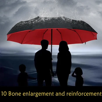 Umbrella Extra Large Ten Bone Large Double Umbrella Triple Large Folding Sunshade Umbrella Men's and Women's Business Umbrella T 1