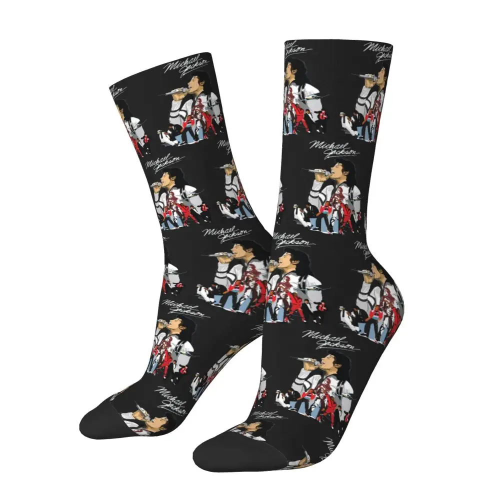 Michael Jackson Musicians Singers Dancers Socks Harajuku Stockings All Season Long Socks Accessories for Unisex Christmas Gifts
