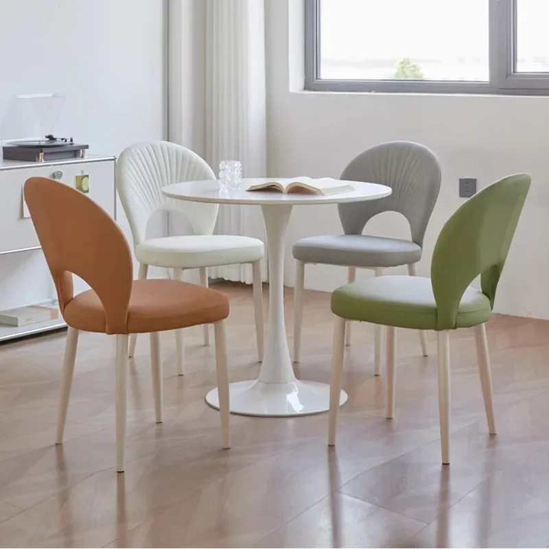 

Wooden Simple Dining Chair Modern Nordic Occasional White Dining Chairs Kitchen Leather Chaise Salle A Manger Salon Furniture