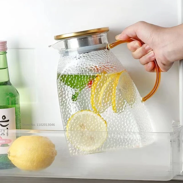 fridge pitcher Water Pitcher with Lid Heat Resistant Portable Pot Beverage  Container Cold Water Kettle Teapot for Restaurant - AliExpress