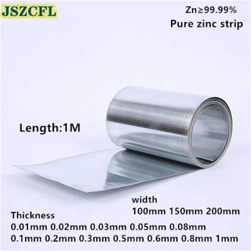 High Purity 99.9% Pure Zinc Zn Sheet Plate Metal Foil 200mm x 100mm x 0.5mm 