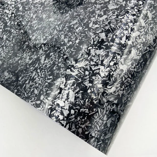 

3D кованая Серебряная углеродистая виниловая обертка с пузырьками воздуха, Бесплатная самоклеящаяся наклейка «сделай сам» для стайлинга автомобиля, наклейка, обертка пинг