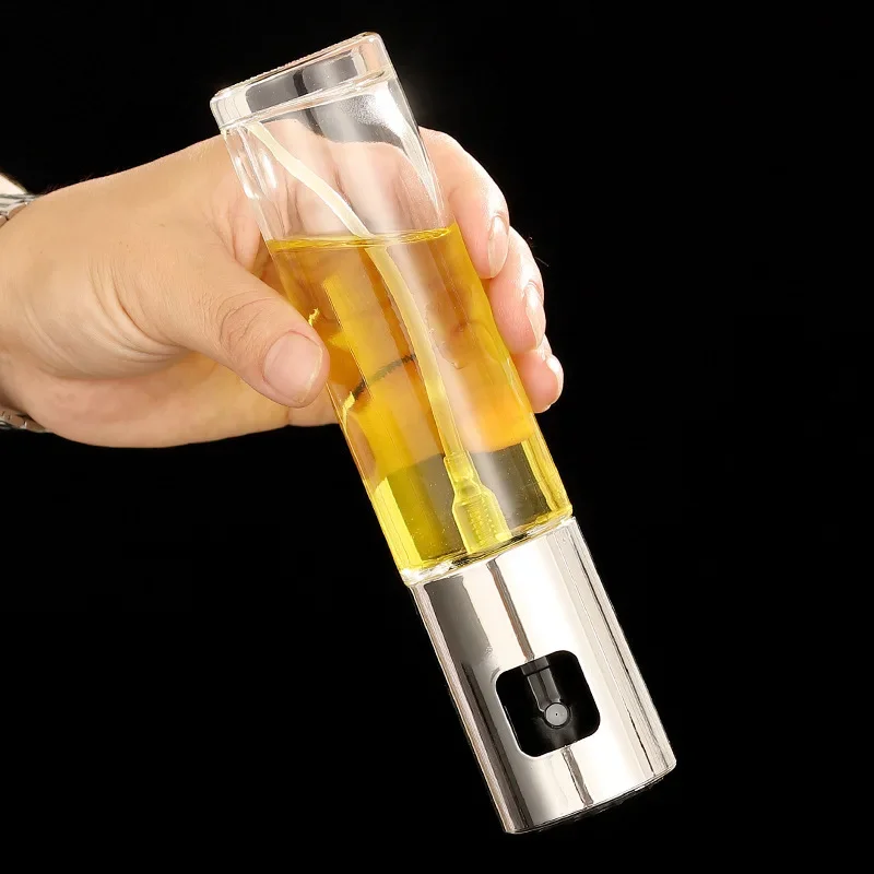 100ML Graduated Oil Sprayer ABS Press Type Kitchen Household Air Fryer Olive Spray Divine Appliance Barbecue Glass Bottle
