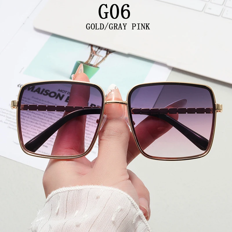 Óculos de Sol Quadrado Feminino 2023 Oversized Moda Óculos Sombras Vintage Gafas De Sol Mujer Lunette De Soleil Femme Lentes_voghion.com