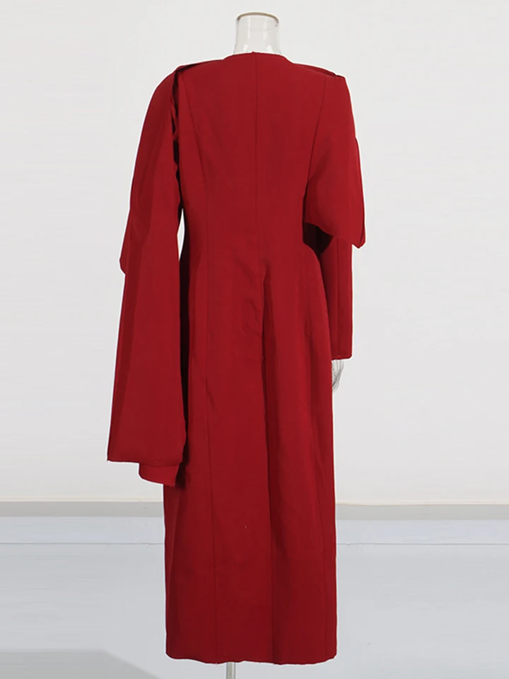 TWOTWINSTYLE Solid Slimming Spliced Button Minimalist