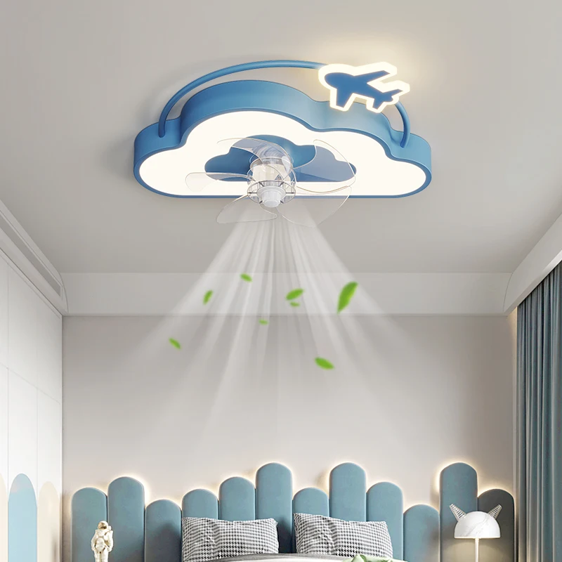 

LED Fan Ceiling light Ceiling fan light Children's room decorative furniture light Bedroom light strong wind quiet highlighting