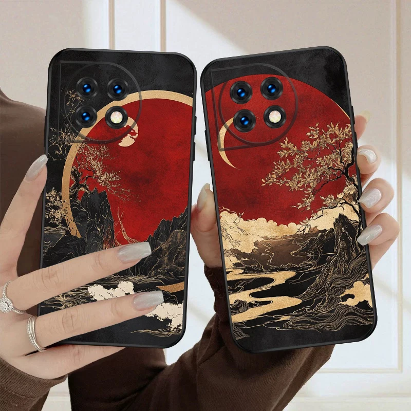 Sunset Black River Silicone Soft Phone Case