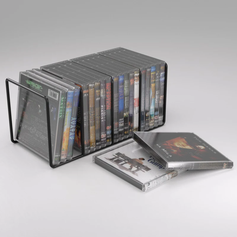 CD DVD Storage Case CD/DVD Display Storage Rack Metal Holder Space-saving Creative Shelf for Home Office Durable Organizer