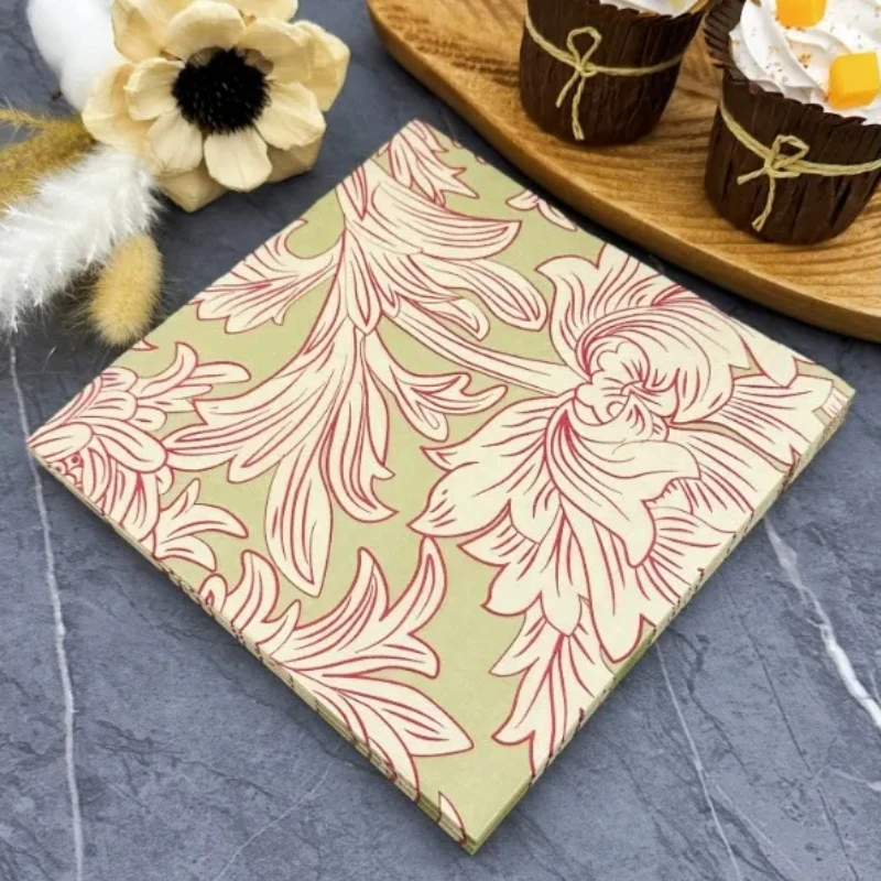 10/20pcs/Pac Colourful Printed Tissue Paper Party Napkins Household Table Mouth Cloth 33cm Facial Tissue 2-Ply Paper Placemat