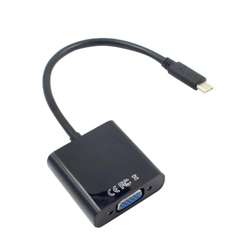 USB-C 어댑터 케이블용 USB 3.1 C 타입, VGA 수-VGA 암 비디오 전송 컨버터, 1080P 맥북 12 인치