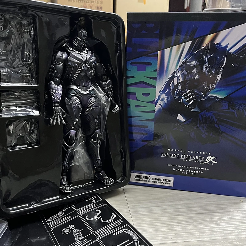 Play Arts Kai Black Panther PVC Action Figure Model Toys Joint