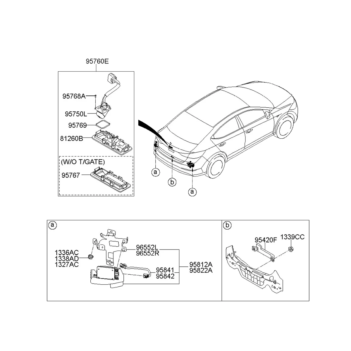 

95760-F2001 камера заднего вида с ручкой задней двери 95760-F2300 для Hyundai Elantra 2017 + вспомогательная камера для парковки в багажнике