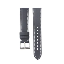 Premium Waterproof Nylon Sailcloth Watch Strap - Quick Release Fabric Wristband - 22mm (Black wh line 1)