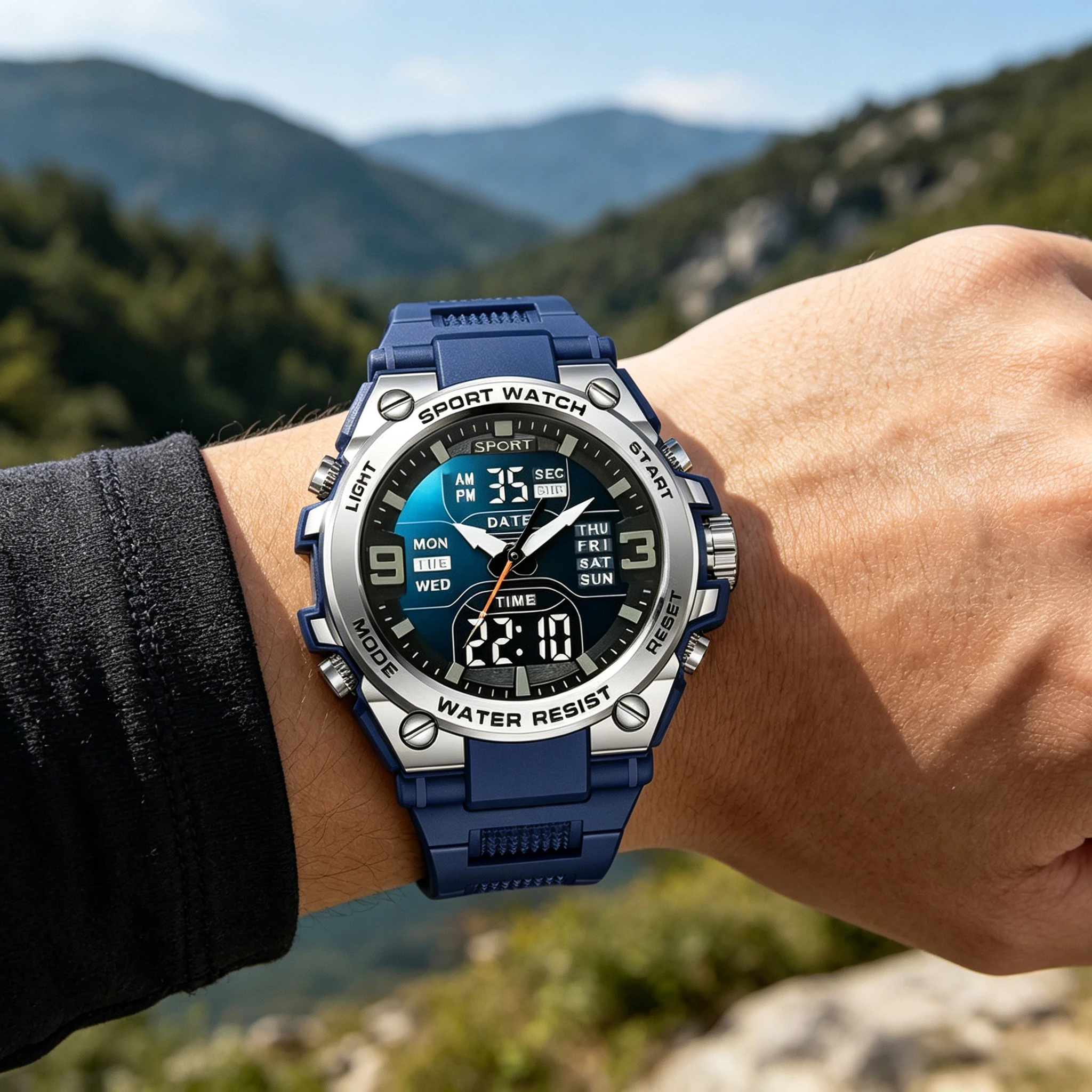 Trendy men's and women's sports watches with multifunctional student dials and electronic watches