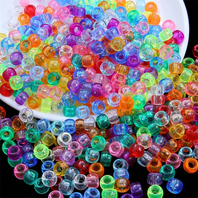 50Pcs 100Pcs Transparent 4mm Big Hole Dreadlock Beads for Jumbo Braids Dreadlock Resin Clear For Hair Accessories Styling Tool 6