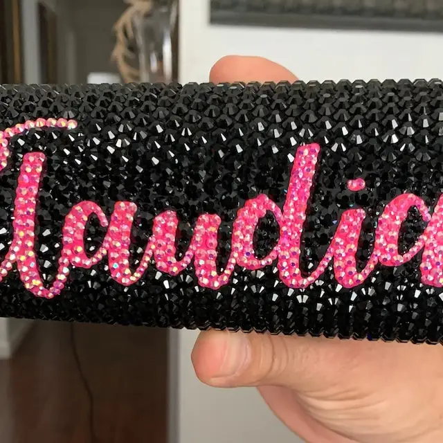 Custom Name Logo Tumbler Bling Rhinestones Vacuum Flasks Thermos Stainless Steel Water Bottles Gifts for Girls Insulated Flask