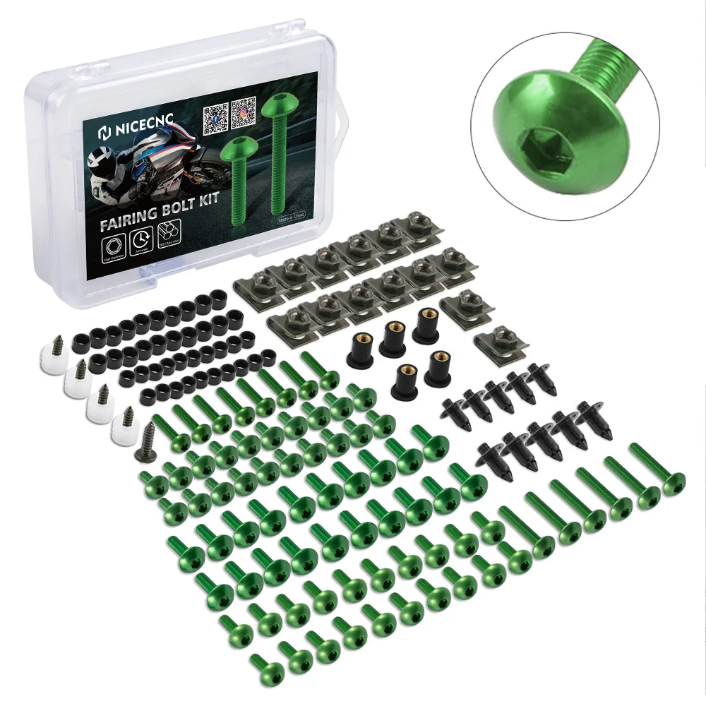 190pcs Complete Fairing Bolts Screw For Kawasaki Zx6r Zx7r Zx9r Zx10r
