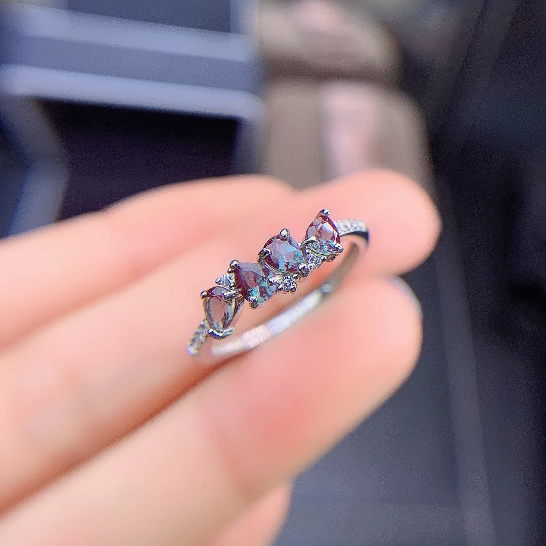 Bague De Fiançailles En Argent Regardé S925 Pour Femme, Forme De Formage, Pierre De Naissance, Cadeaux Cl Rite, 4X3Mm