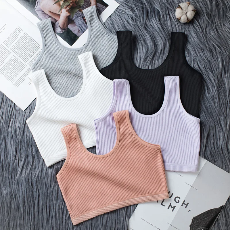 Training Bra Girls Lingerie Sets Girls Bra Breathable Teenager Bras for Kids Adolescente Lingerie Solid Color Teen Vest Girls Tube Tops Underwear 8-16Y