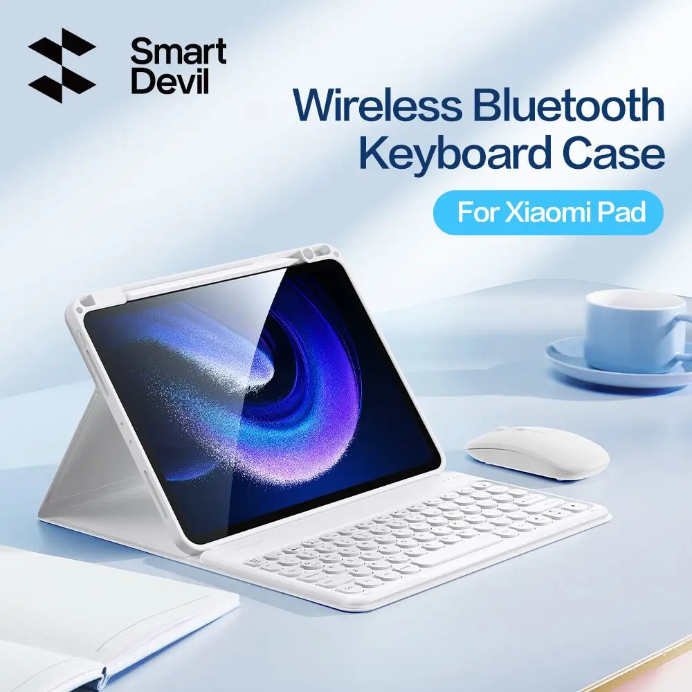 Smartdevil-teclado Bluetooth sem Fio Protetor Integrado Slot Magnético para Caneta Xiaomi Pad 6pro Redmi Pad se 10.6 11