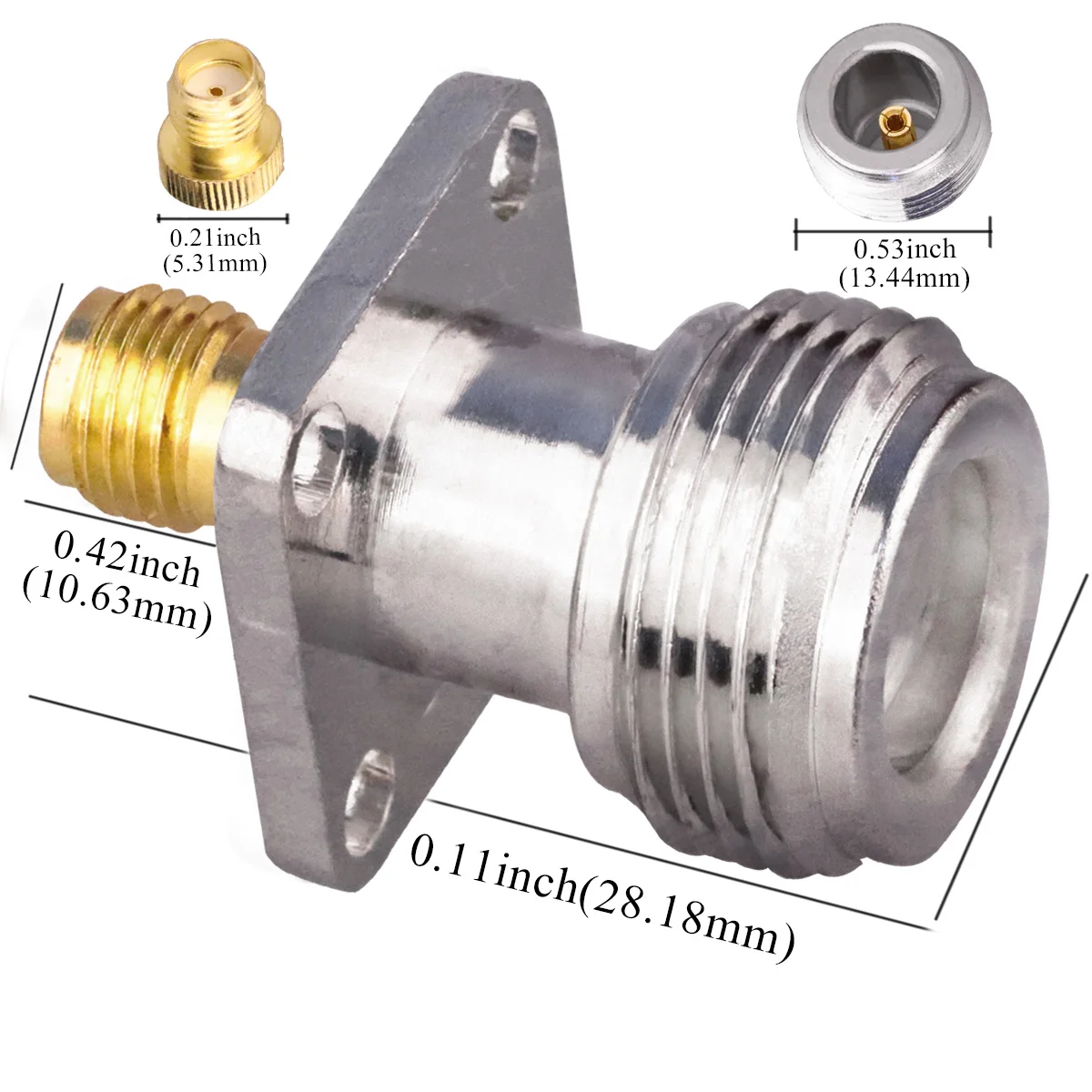 Connettore BNC Maschio A Flangia Con 4 Fori - Per Montaggio A - Foto 2