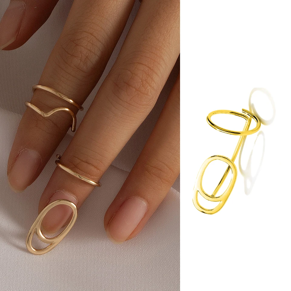 指輪・リング [COLN] nails silver open ring ステンレス オーバルリング メタルリング オープンリング 透かし
