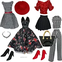 Doll Clothes Deluxe Fashion Pack Tea TIME Black & RED Classic Set for 11.5” Doll 1
