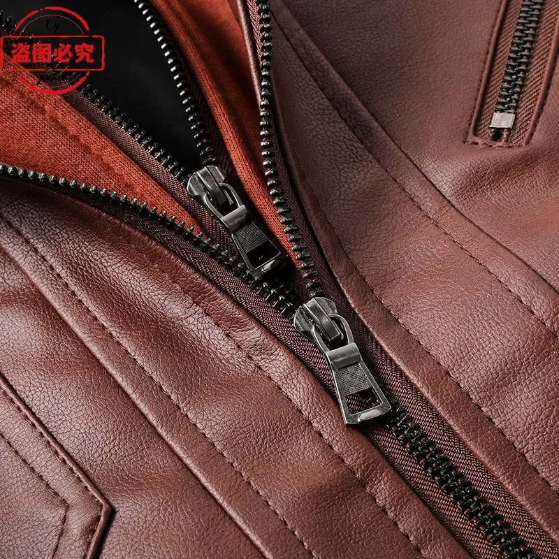 Hyundai N car LOGO retro washed pu leather jacket men's hooded clip Hyundai N team jersey 4