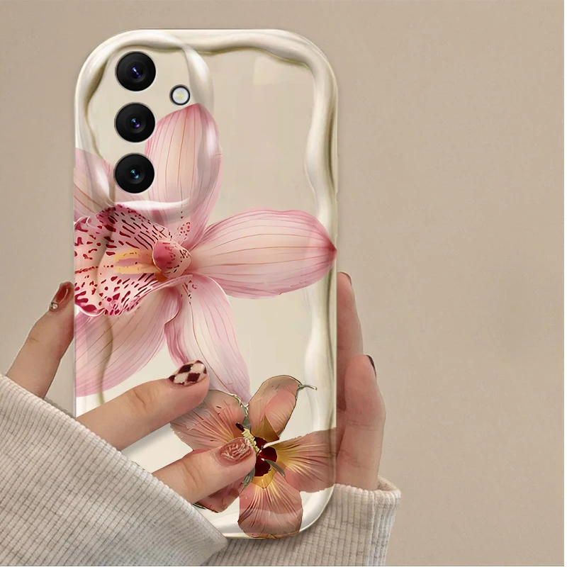Vintage Pink Lily Flower Wave Phone Case