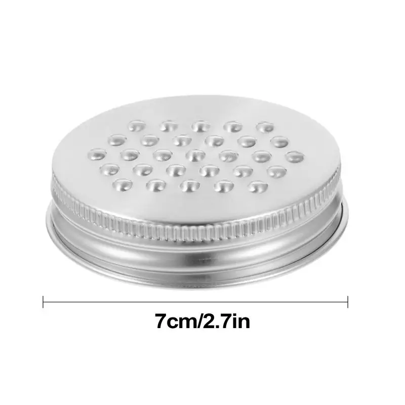 Mason Jar Shaker Lids Small Stainless Steel Mason Jar Cover Metal Carrot Shredder Canning Lids 70mm Regular Mouth Grater