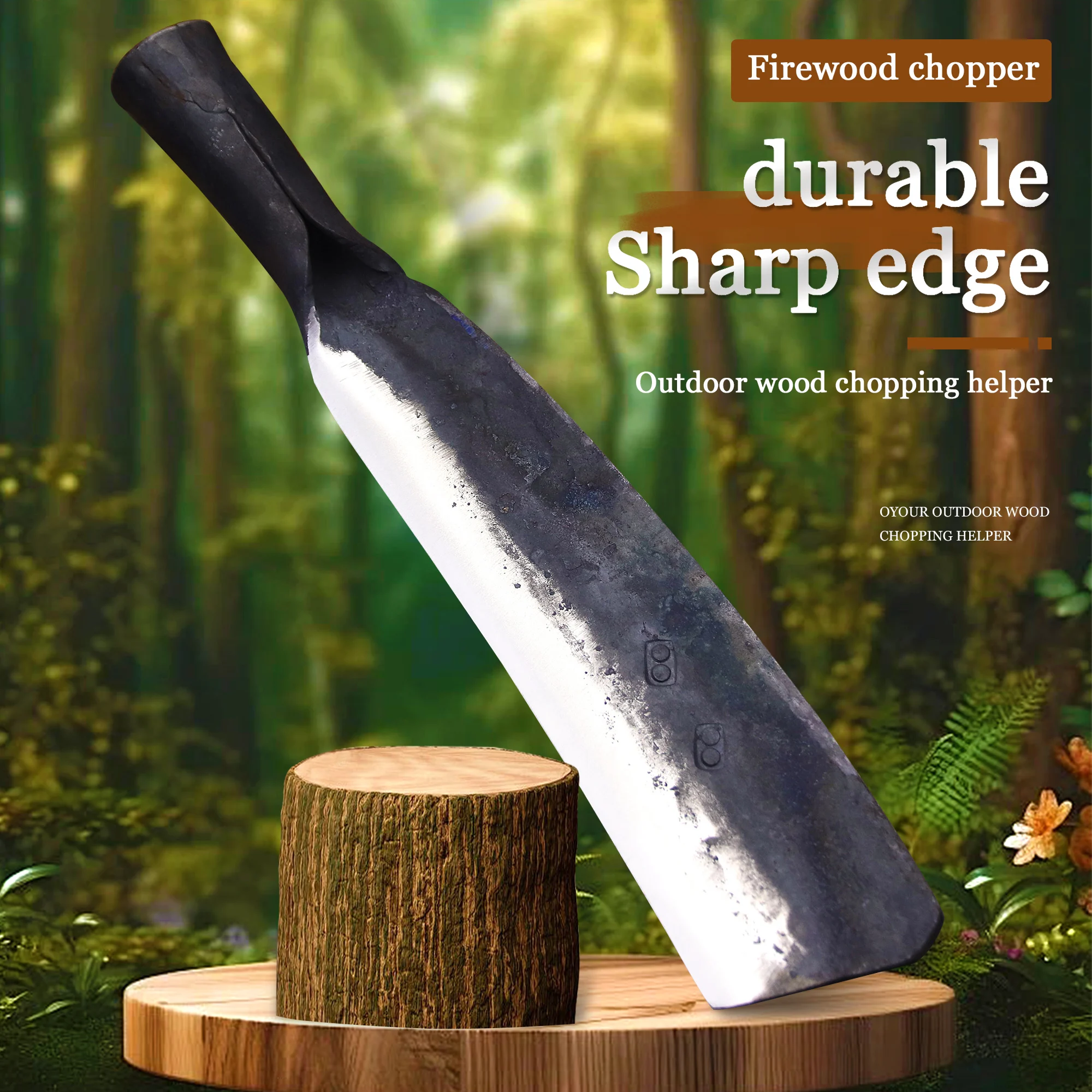 Description Picture 2 of itemJapanese hand forged sharp straight knife, outdoor logging knife, jungle chopping knife, tool knife, home bone chopping knife