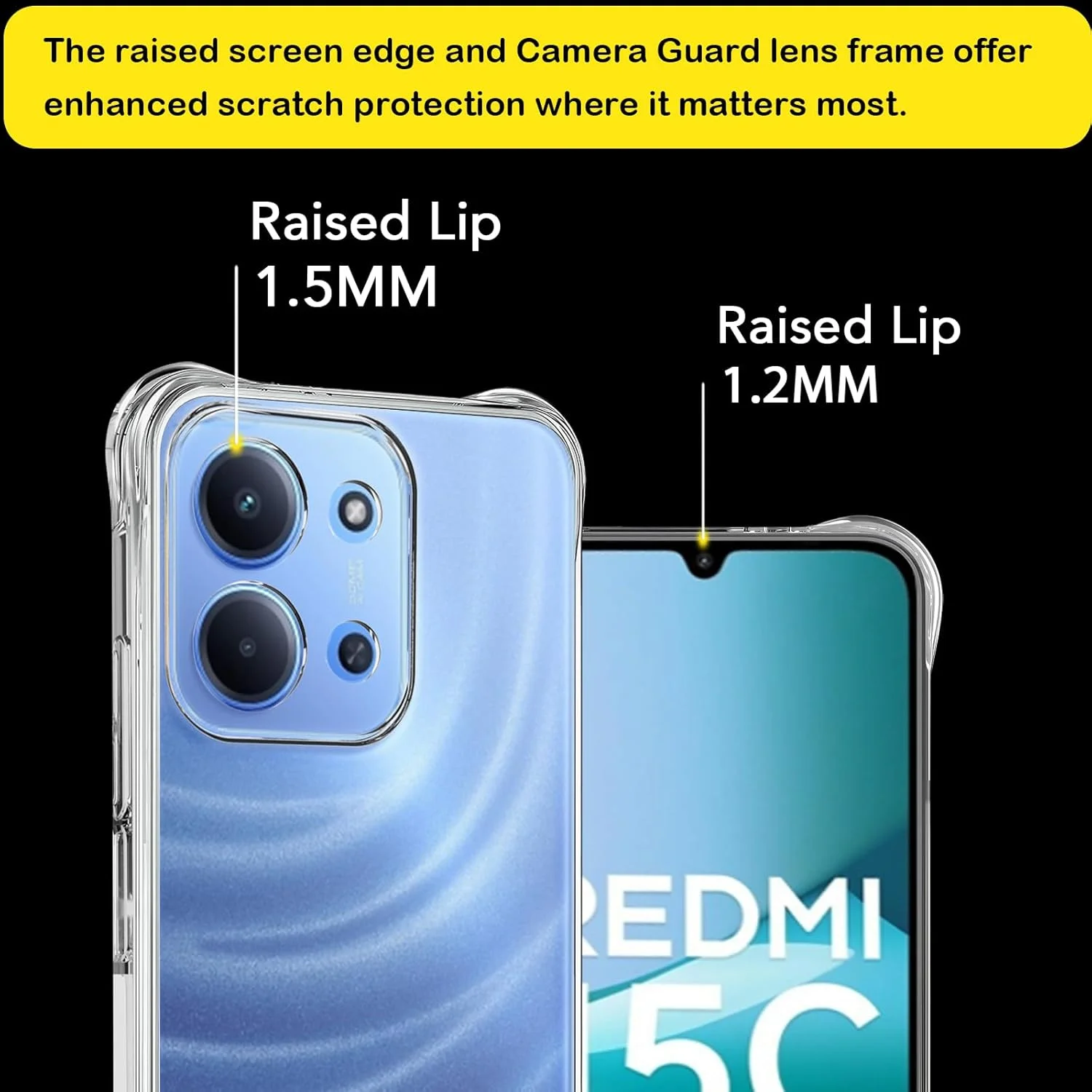 Clear Shockproof Phone Case - 6.9 Inch Durable Back Shell Cover