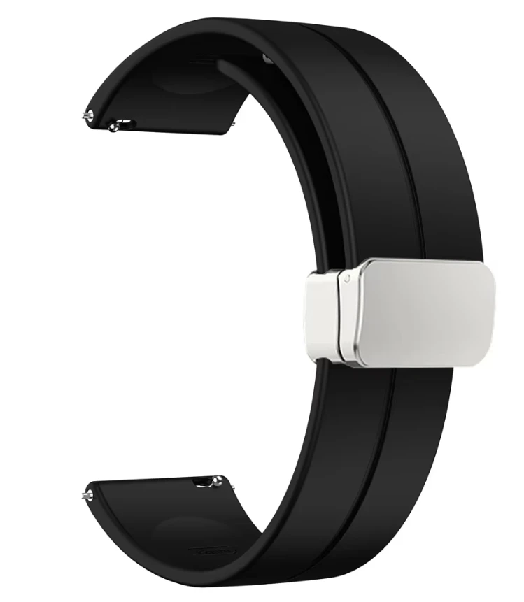Magnetic Silicone Watch Strap, 22mm & 20mm Options, Universal Fit