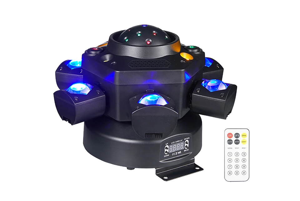 120W RGBW 6 Moving Head Beam Laser Light Led Six Arm Matrix Laser DMX512 Stage S
