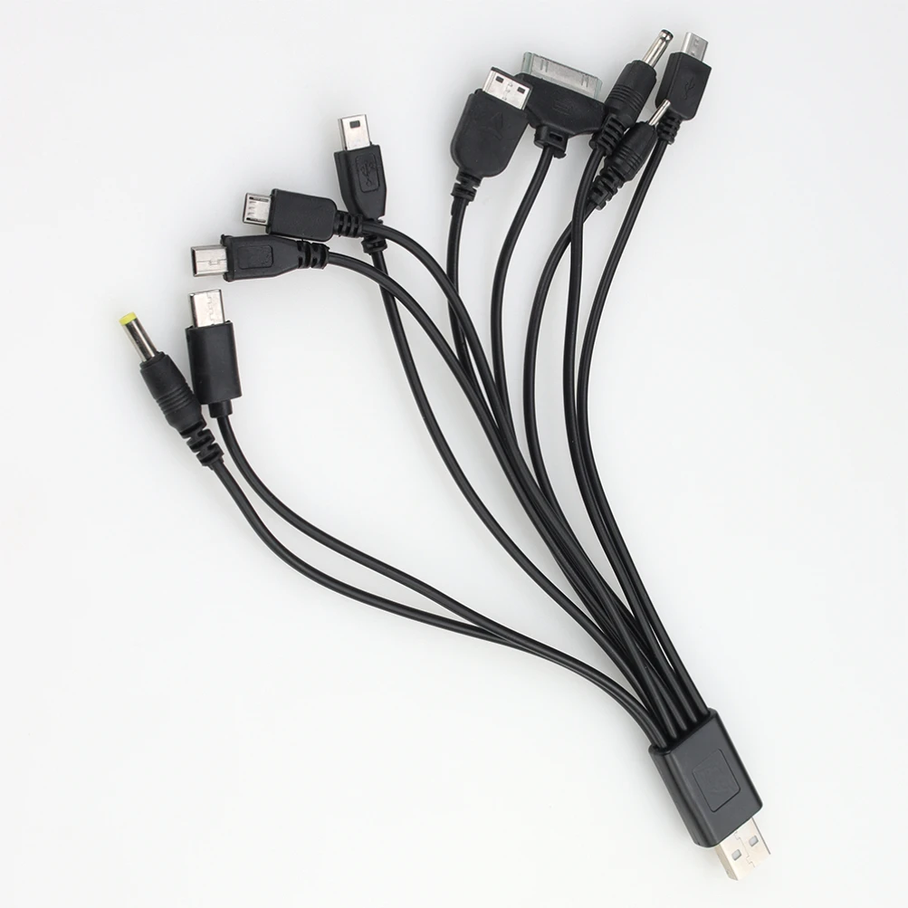 범용 멀티 포트 휴대폰 충전기 어댑터 플러그, 10 인 1 USB 데이터 케이블 충전, 삼성 노키아 모토로라용, 200 개