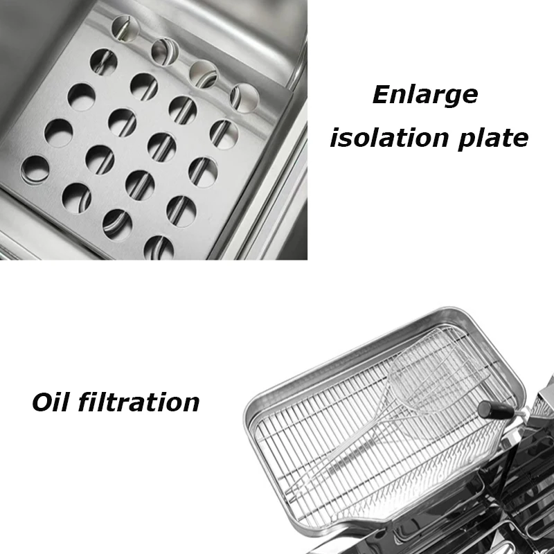 Commercial Electric Fryer Doublecylinder Stainless Steel Large