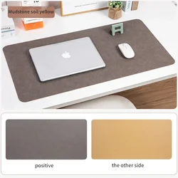 Vintage PU Leather Double - Sided Desk Mat - Waterproof, Non - Slip, Dirt - Proof Protective Pad for Home Office, Gaming, & Writing (Mud Gray)