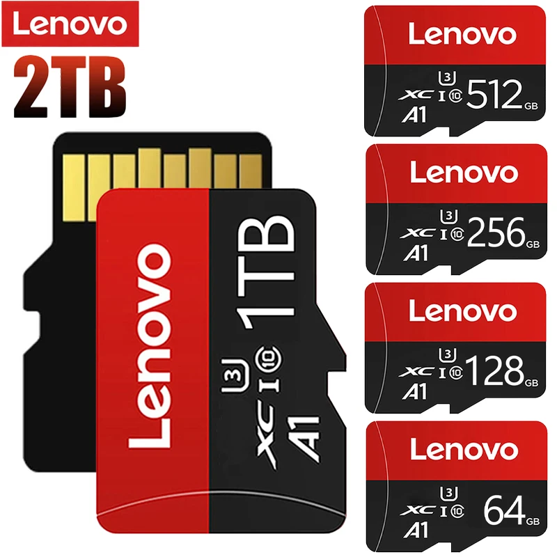 Scheda Di Memoria Lenovo Sd 2 Tb Micro Tf/Sd Card 1Tb Classe 10 Scheda Tf Flash A2 U3 Ad Alta Velocità V60 Scheda Flash Usb Da 2 Tb Per Fotocamera 4K