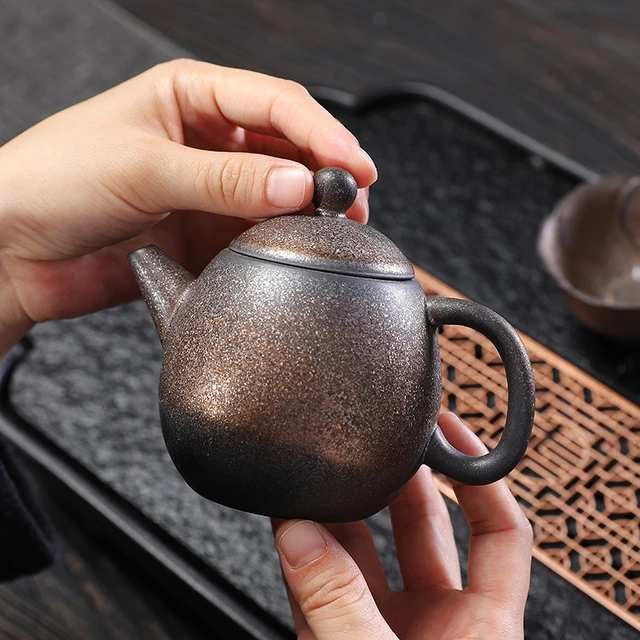 Petite théière japonaise faite à la main, poires, théière rétro en  céramique, théière simple avec filtre Kungfu - AliExpress