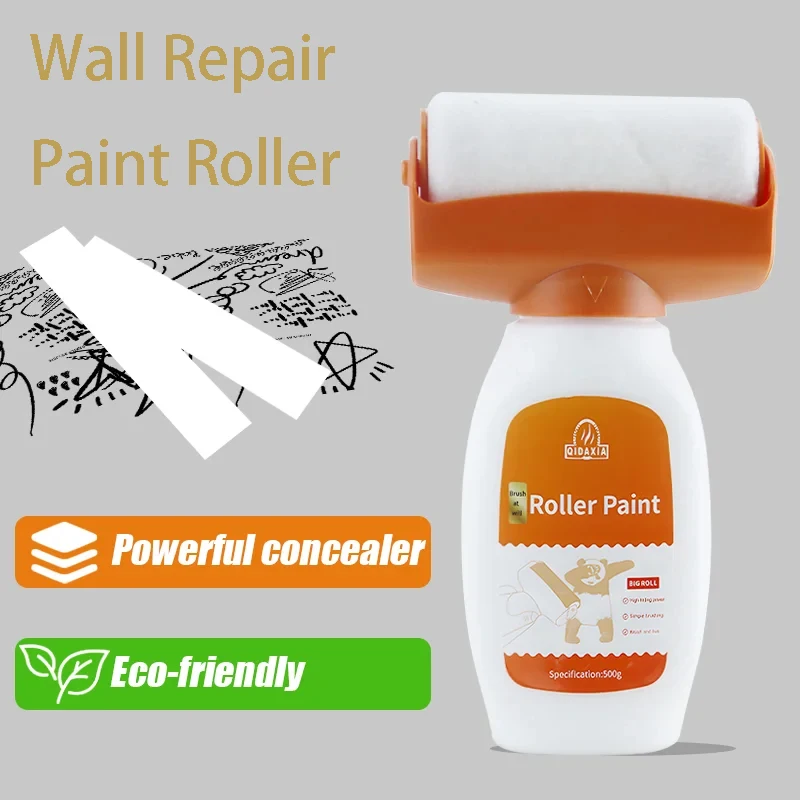 

500g Wall Repair Roller Paint Household Antibacterial White Waterbased Latex Paint Portable DIY Renovation Covering Stains Tools