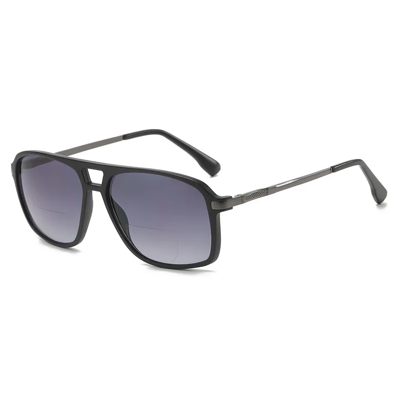 

Flexible Dual-use Men's Bifocal Reading Glasses Far Near Sunglasses Vintage Large Pilot Goggles Driving Fishing Eyewear