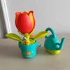 Baby Flowering Bath Toys Water Shower Bathing Toys Water Game for Kids Fun Sunflower Bath with Kettle Bathroom Toy for Children 6