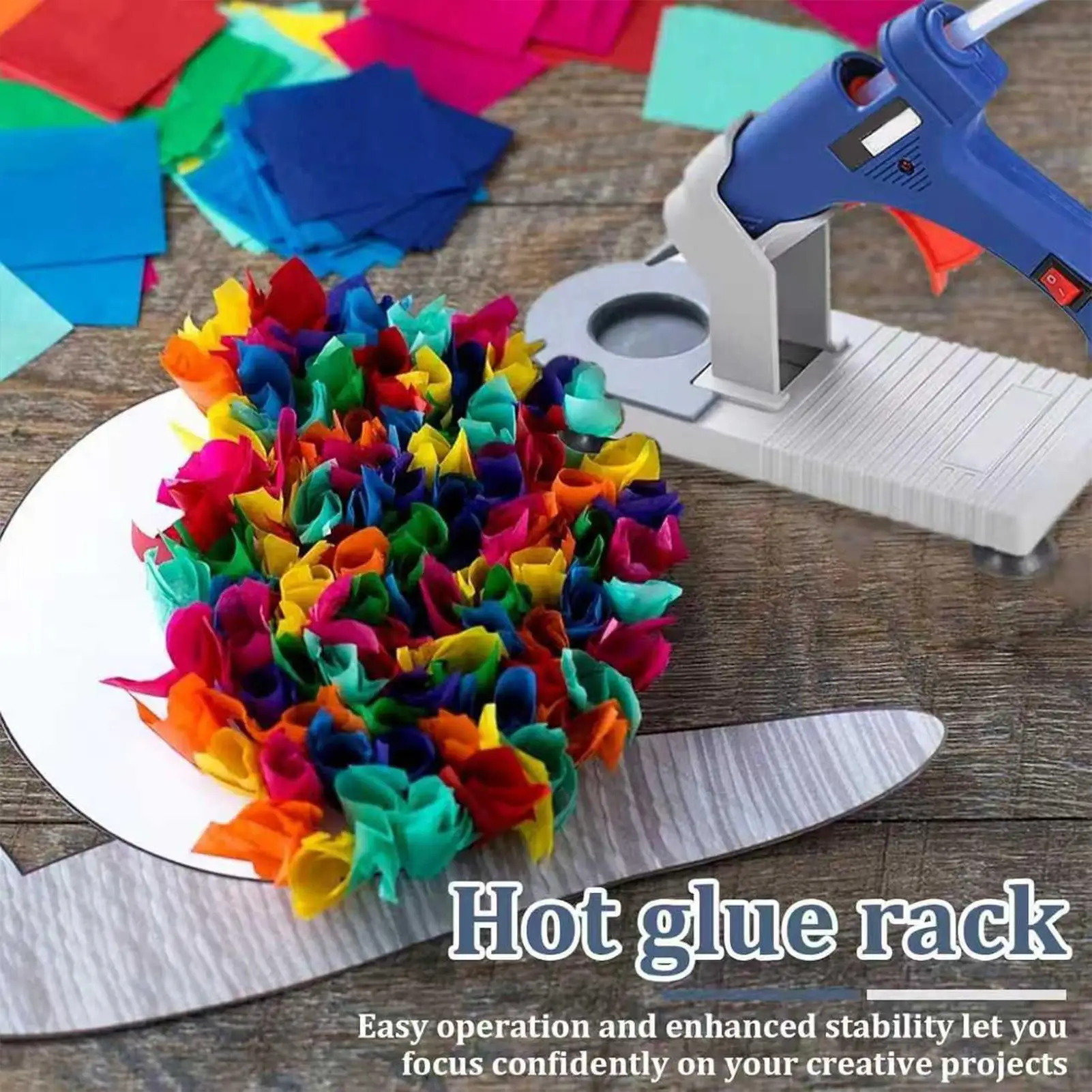 Heat Resistant Glue Gun Stand Non-Slip Anti Drip Universal Holder Support Base for Melting Glue Dispenser Arts Crafts DIY