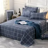 3pcs/Set Home Textile Bed Sheet Set with Pillowcases Cotton Material Lovers Room Bedding Room Flat Sheet 6