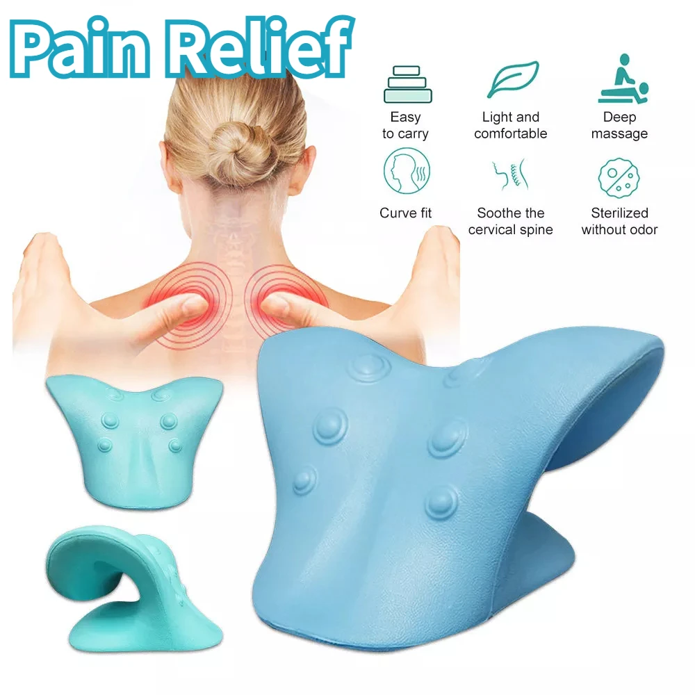 Neck and Shoulder Relaxer Neck Strecher Pillow Relief Traction Therapy Correction Stretching for Pain Relief Cervical Spine Tool