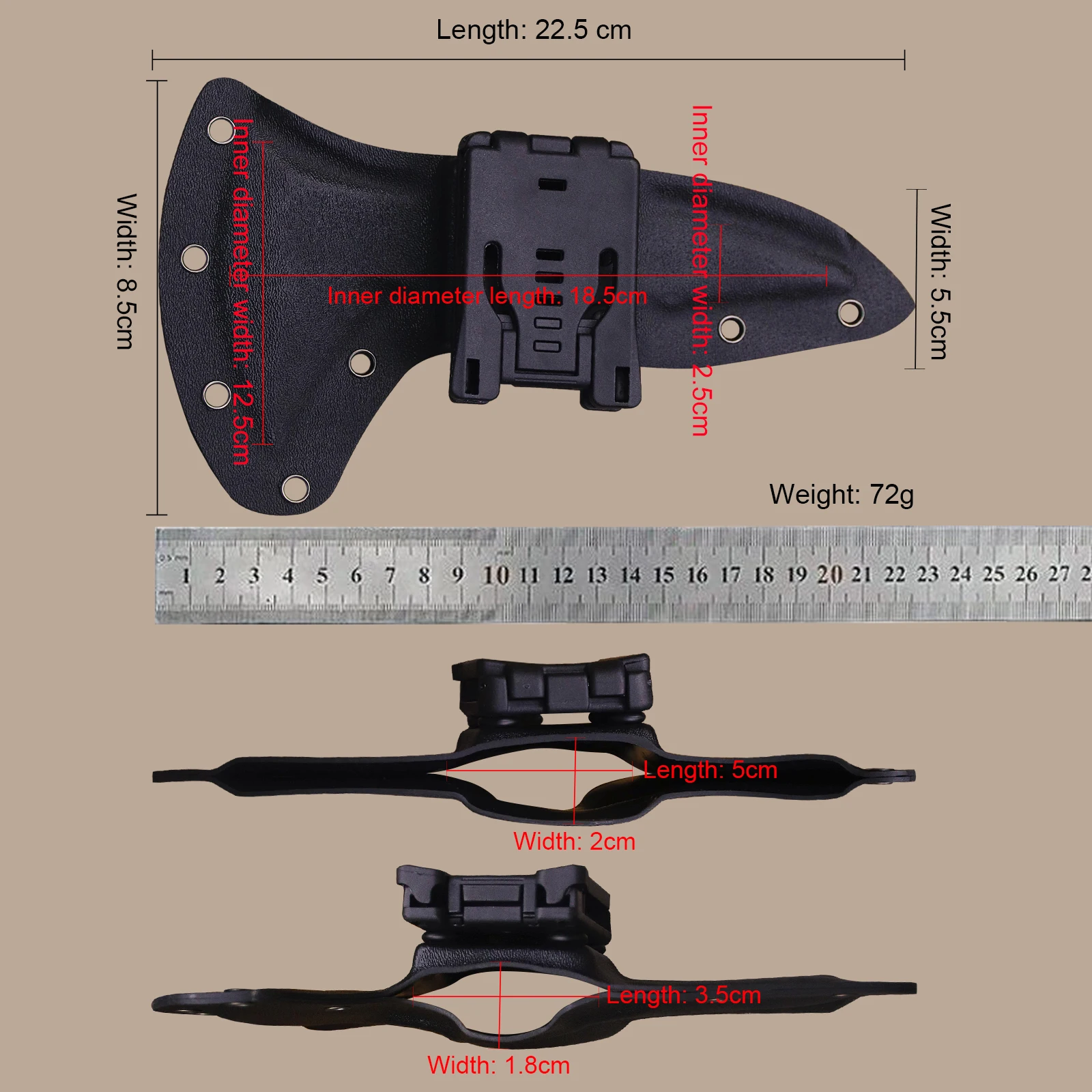 High-end hand-stitched nylon axe sheath, outdoor axe K sheath, suitable for tactical axe, camping axe, logging axe 6