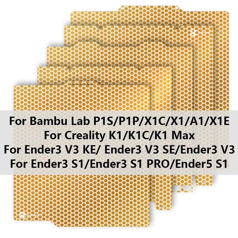 Bambu Lab 양면 PEI 벌집 빌드 플레이트, Creality K1/K1C/K1 Max/Ender3 PEI 용수철 강판, P1P/P1S/X1/X1C